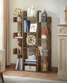 Tree-Shaped Bookcase with 13 Compartments - Vintage Braun - Übersicht 3