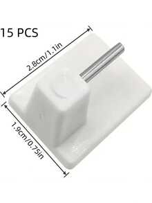 Self-Adhesive Curtain Hooks - Plastic No-Drill Hooks, Strong Adhesive Backing, Modern Design, Suitable For Curtains, Curtain Rods, Home Decor (Residential And Commercial Use), Curtain Hooks - White - View 11