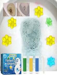 jakehoe 1 Stück Toiletten-Duftkristalle, Toilettenreiniger, Toilettengel mit Blumenduft, Toilettengel-Stempel mit duftendem Toilettenblümchen, mit verschiedenen Farben und Düften, Lufterfrischer und Toilettenblume für Badezimmer Zuhause, Kalkentferner, Geruchsentferner, verschließt den Duft und hält die Luft frisch. Zersetzt Gerüche schnell und hält die Luft im Badezimmer sauber.