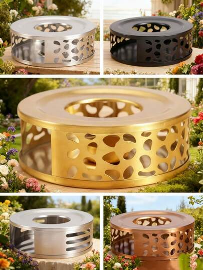 Tekanna i rostfritt stål, tevärmare, värmare, skrivbordsvärmare, värmespis, tevärmare för ljus, tebryggare för utomhusbruk. Tjockt material, hållbart, jämn värmeledning, kompakt design, lätt att bära.