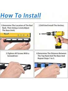 MMSZHL Soporte Horizontal para Cañas de Pescar, Estante de Almacenamiento Negro para 6 Cañas con Protección de Espuma EVA, para Cochera, Barcos y Actividades de Pesca - Azul - Ver 8