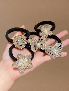 5/10pcs Girls Colorful Elastic Hair Ties - Mixed color - View 3