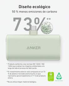 Power Bank con Conector USB-C Plegable Integrado, Cargador portátil de 5000 mAh 22.5, para 17/16/15 Serie, S22/23 Series,, Pro/, yás (Azul) - Ver 8