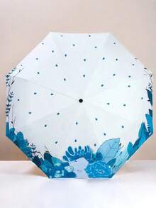 Guarda-chuva Dobrável de Planta Suculenta, Essenciais de Viagem, Guarda-chuva Leve e Portátil com Proteção UV, À Prova de Vento e Chuva, Presente de Halloween para Escola