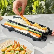 Tragbare, robuste Kunststoff-Sushi-Zubereitung-Werkzeug, geeignet für Camping - einfache Bedienung, ideal für Anfänger, einzigartiges Raketentube-Design Küchen-Form - leicht und kompakt, ideal für Outdoor-Picknicks und Küchen-Zylinder-Sushi-Zubereitung-Maschine Schnell-Sushi-Bazooka Japanische gerollte Reis-Fleisch-Form Reisball-Form Küchen-Bento-Zubehör
