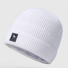 CAMEL CROWN 驼色针织帽，百搭保暖，四季皆宜，月牙形，防风，大号头围，白色羊毛帽，保暖帽