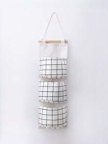 1 件加厚壁挂式悬挂收纳袋，简约网格式多口袋设计挂袋，耐用可折叠床头收纳袋，适用于家庭、宿舍和装饰，节省空间的设计收纳袋，门后收纳袋，适合万圣节礼物 - 彩色 - 查看 9