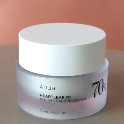 ANUA 心叶 70 强效舒缓霜，含神经酰胺、泛醇、心叶提取物，韩国护肤品 50ml