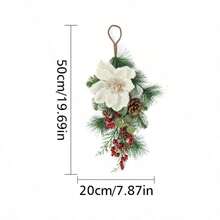 1pc, Artificial Christmas Teardrop Swag Wreath, Christmas Pine Cones Red Berries Swag Decoration Teardrop Swag Pendant For Wall Door Window, Christmas Wreaths, Christmas Decorations For Home, Christmas Wreaths For Front Door, Christmas Home Decor, Christmas Decorations Christmas Door Wreath, Christmas Garland, Seasonal Wall Hanging, Holiday Decorations, Classic Holiday Design