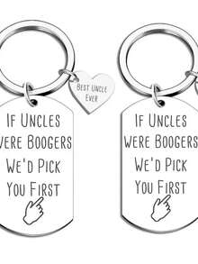 1 pièce Nouvelle étiquette d'identification pour chien en acier inoxydable gravée au laser, cadeau final de l'oncle au neveu, accessoire, sac de la Saint-Valentin, sac de Noël, accessoires de voiture, idées de cadeaux pour l'enseignant, l'ami, la sœur - Argent - Voir 2