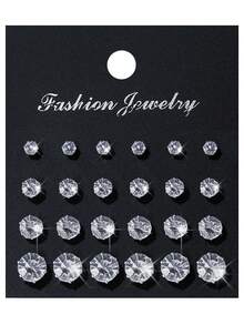 72-48-24pcs/Set Minimalist Punk Geometric Round Earrings, Suitable For Men, Suitable For Charming Parties, Festivals, Holidays, Music Events, Couples, Gatherings, Dates, Gifts, Casual Wear - Multicolor - View 19