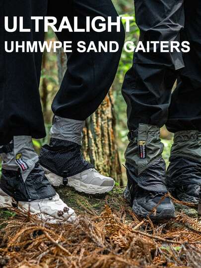 防水低帮鞋套，可调节鳄鱼皮踝部保护套，适合徒步和跑步 - 防止碎屑进入鞋内