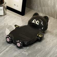 1个可爱卡通猫咪皂碟 - 装饰性塑料皂架，表面光滑，趣味浴室香皂海绵收纳架，装饰性皂托 | 迷人的浴室配件 | 光滑塑料结构，皂托，圣诞礼物浴室配件浴室工具