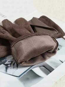 Thermal Gloves, Suitable For Winter Use. Elegant Bowknot Accessory For Women's Touchscreen Gloves. Gloves For Cycling And Driving. Fashionably Simple Style With Fleece Insulation For Cold Protection Touchscreen Gloves. - Multicolor - View 5