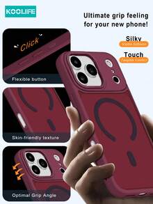 1 件 Koolife 磁性充电哑光个性化字母框架手机保护壳，凸起相机镜头，PC+TPU，适用于 17 ProMax/17/17 Pro/17 Air/16/16 Pro/16 Plus/16 ProMax/15 ProMax/15 Pro/15 Plus/14 ProMax/13 ProMax/13 Pro/12 ProMax/11 - 暗紫色 - 查看 9