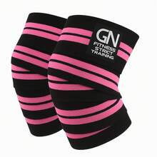 GN FITNESS Vendas Para Rodillas Gym, Wraps Para Rodilla Gym, Rodillera para Gym, Equipo de entrenamiento de pesas, Evita lesiones en tus articulaciones, Unise (Negro) - rosa - Ver 13