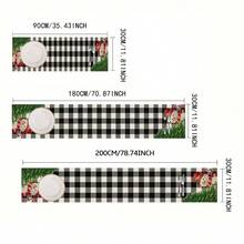 1/25 pièces Bonhomme de neige de Noël avec carreaux noir et blanc, chapeau rouge, écharpe rayée rouge et blanche tenant une canne en bonbon, chemin de table en lin imprimé d'un arbre de Noël vert. Convient pour les fêtes de Noël, les dîners d'anniversaire, la décoration de cuisine et de salle à manger, les meubles et la décoration textile de la maison. C'est un article de décoration polyvalent convenant à toutes les saisons, parfait pour les décorations de fête et de vacances, également un excellent cadeau pour les parents et les amis.