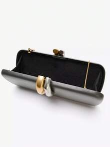 Bolso de mano con cierre metálico para mujer, forma de caja para cena y fiesta, nueva colección otoño-invierno 2025 con cadena de serpiente