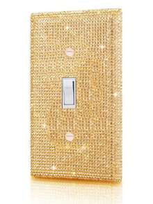 Wall Plate Light Switch Cover, Standard Size 4.50" X 2.76", Silver Rhinestones Bling Decorative Wall Plate Light Switch Outlet Cover For Bedroom Accessories Home Decor (Single Gang Toggle),Stickers,Wall Decal, Vinyl Decal For Home Decorations,Spring Decoration Items Refresh Your Home,Rama Decoration Stickers Gifts Birthday Graduation - Silver - View 14