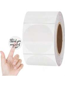 Hybsk - Pegatinasérmicas transparentes de 2 pulgadas para etiquetas de nombre, diseño de logotipo de bricolaje, inventario, compatible con cebra, rollo, Munbyn yás, 500 unidades (2 inch round) - redondo de 2 pulgadas - Ver 2