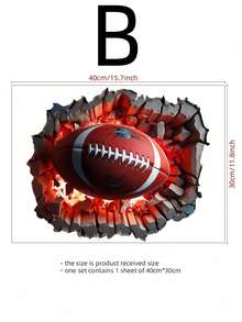 1 szt. Tapeta z motywem koszykówki/piłki nożnej/rugby z kreskówek, samoprzylepna naklejka ścienna z PVC, odpowiednia do wystroju wnętrz