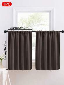 1pc Solid Color Blackout Curtain, Modern Minimalist Home Shading, Heat Insulation Kitchen Curtain, Suitable For Living Room, Bedroom, Kitchen, Home Decor, Room Decoration - Multicolor - View 13