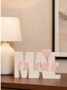 Letreiro Decorativo Mãe Te Amo Presente Criativo Dia das Mães Ideal para Sala Quarto Escritório e Decoração de Casa - Rosa Bebê - Visão 3