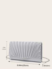 时尚优雅的褶皱缎面手拿包