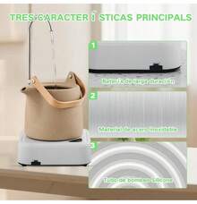 Bomba dispensadora de agua eléctrica, recargable, portátil, dispensador de agua portátil recargable por USB-C para uso doméstico - Blanco - Ver 8