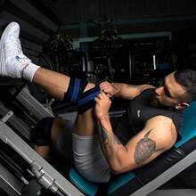 GN FITNESS Vendas Para Rodillas Gym, Wraps Para Rodilla Gym, Rodillera para Gym, Equipo de entrenamiento de pesas, Evita lesiones en tus articulaciones, Unise (Negro) - Azul Rey - Ver 8