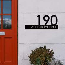 4 Sizes Available! Customized Modern House Number Plate - Black House Number & Address Plate - House Number Sign ,Bachelorette Party Favors - Black - View 5