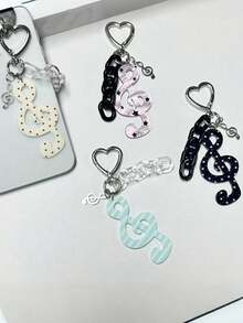 Retro Polka Dot gestreifter Musiknoten Acryl Schlüsselanhänger, kreative retro süße Party Deko Taschenbehang. Geeignet für Dekoration, Schultasche Anhänger, kann an Taschen und anderen Orten dekoriert werden, geeignet für Frauen, Studenten, Weihnachtsgeschenke Muss-haben
