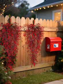 1pc Artificial Garland Durable Hanging Faux Greenery & Ivy With Vibrant Winter Colors For Christmas Thanksgiving Outdoor Indoor Home, Garden, Wedding, Farmhouse,Mantle & Table Centerpiece Decor