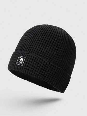 CAMEL CROWN Camel Knitted Cap Four Seasons Hundred With Warm Moon Hat Windproof Big Head Circumference White Wool Hat Cold Cap