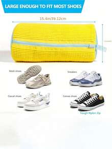 Bolsa de limpieza de zapatos para personas perezosas, cilíndrica, hecha de poliéster y algodón, bolsa de protección para lavandería, evita la deformación, bolsa de lavado y cuidado.
