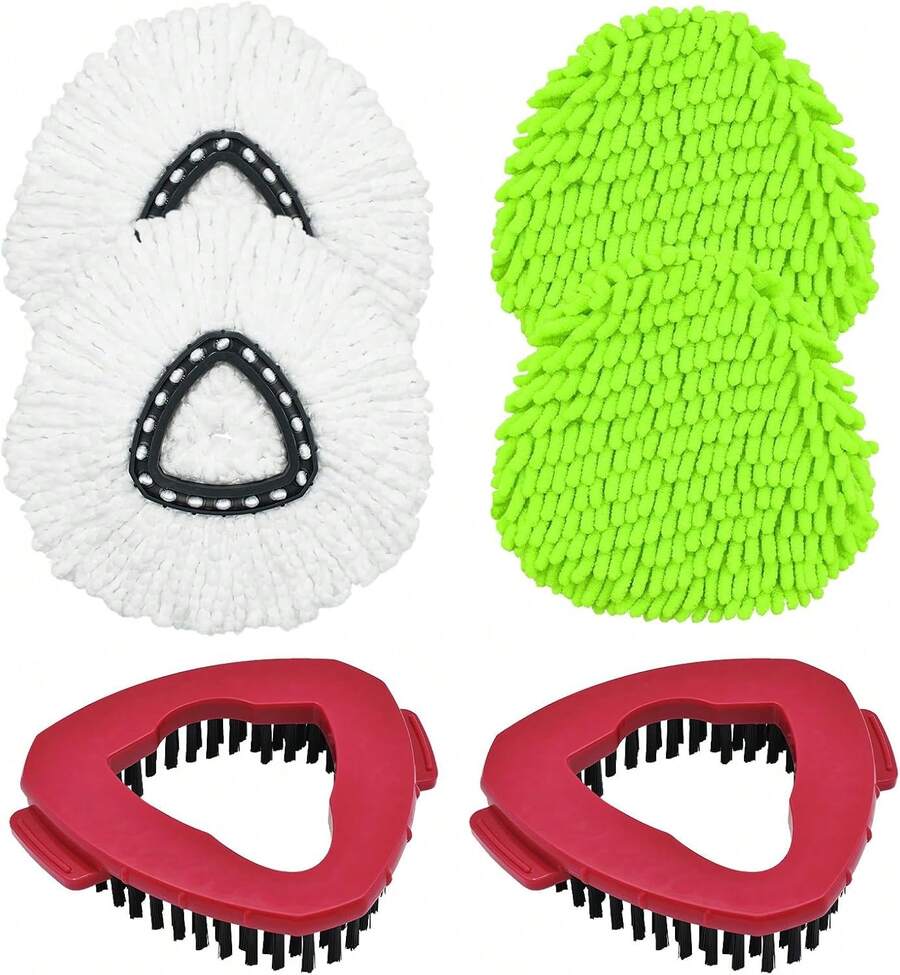 Mop Heads Replacement For Ocedar, Mop Replace Head For Ocedar EasyWring 1 Tank, Microfiber Spin Mop Refills, Include 5 Spin Mop Replacement Head Deep Cleaning Machine Washable With 2 Scrubber Mop Head - Trắng và xanh lá cây - Xem 1