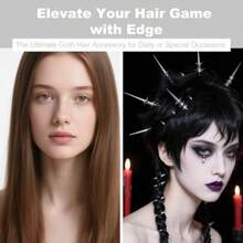 QY- 10PCS Goth Hair Accessories Spikes For Braids Punk Rock Festival Clips Gothic Hair Clip Set For Women Men Edgy Alt Grunge Braided Hair Accessories -6459 - Bạc - Xem 6