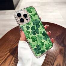 Clover Pattern Mobile Phone Case Decorated With Vibrant Green Leaves And Fresh Spring Design Suitable For IPhone 17 16 15 14 13 12 11 Pro Plus Promax Models TPU Material Shockproof Protection It Is A Great Gift For Family Friends Children Birthdays Spring Festival Holidays Boyfriends Girlfriends And Valentine's Day - 無色 - 查看 6