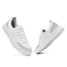 Men's White Sneakers Casual Shoes Easy To Wear Low Top Modern Flat Sole Fashion Modern Nylon Soft Lightweight Comfortable - 白色 - 查看 5