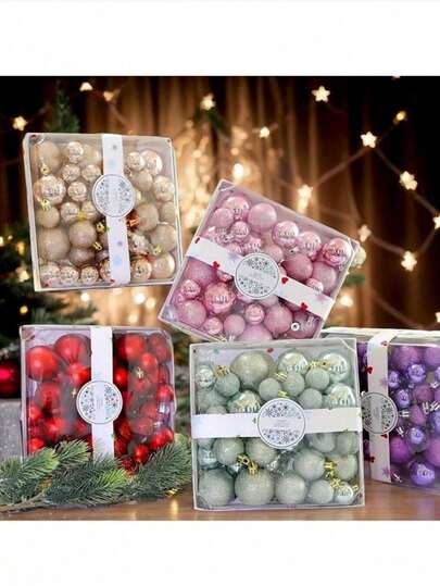 44pcs Shatterproof Christmas Ball Ornaments, Electroplated Christmas Ball Gifts, Creative Christmas Tree Decorations, Christmas Party Supplies, Suitable For Winter Home Decor And Holiday Celebrations, Festival Parties, Christmas Parties, Room Decor, Holiday Decorations, Festival Decorations, Party Favors, Fun Christmas Party Decorations, Christmas Holiday, Happy New Year, Christmas Decorations, Perfect Christmas Gift For Friends