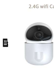Indoor Smart Security Camera 360° Rotation Baby Pet Monitor With Two-Way Audio And SD Card Video Storage