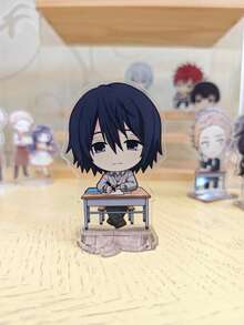 La flor fragante florece con dignidad Figura de personaje de anime en pose sentada en el escritorio de la escuela, de 10 cm de acrílico, coleccionable lindo, tema de panadería, decoración de aula, regalo perfecto para fans del anime