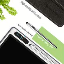 INNoreBoard 便携式 LCD 电子笔记本带保护套 - 可重复使用的手写板，CR2025 电池供电，黑色和玫瑰红色，家庭办公室学校记事板，圣诞礼物，笔记设备，现代平板电脑，电池供电设备，数字记事本，耐用书写表面，专业人士的礼物 - 黑色 - 查看 11