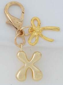 1个A-Z金色泡泡字母可爱吊坠，蝴蝶结装饰，钥匙扣，戒指托，背包挂饰，汽车挂饰，购物，海滩，露营，钱包配饰。适合作为送给女性、朋友和学生的礼物，时尚创意设计，生日礼物装饰，圣诞礼物。 - 金色蝴蝶結 - 查看 29