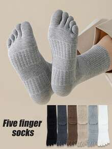 1/3/6 Pairs Men/Women Multicolor Five Toe Socks, Crew Socks, Sports Socks, Minimalist Fashion Versatile Toe Socks, Spring/Summer/Autumn/Winter