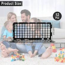 12 bloqueadores debajo del sof, 6. pulgadas de altox 14.5 pulgadas de largo, bloqueador debajo de la cama para mascotas, bloqueador de plstico negro debajo de los muebles para detener cosas - Negro - - Ver 3