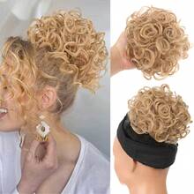 Women's Elastic Drawstring Messy Bun Wig, Wavy Curly Hair Scrunchie Ponytail Extensions, Synthetic Fiber Hair Bun, For Daily Use - Multicolor - View 11