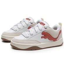 Puma 男女通用舒适休闲系带低帮运动鞋，Park Lifestyle SD 轻便户外运动鞋，适合日常穿着 - 彪馬白-磚紅-暖白 - 查看 3