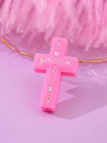 1/5/10pcs Fashionable Cartoon Halloween Cross PVC Soft Rubber DIY Accessories For Beading, Suitable For Family, Couples, Friends Handmade Jewelry Making Pendant, Necklace, Earrings, Keychain, Phone Chain, Decorative Gifts