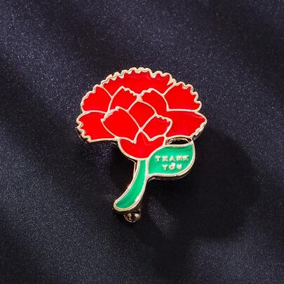 1 pieza Broche de carta GRACIAS con flor roja, accesorio con tema de Acción de Gracias para ropa, chaqueta, mochila, sombrero, regalo de Acción de Gracias y Navidad